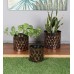 Black & Gold Cross Hammered Planter Set of 3